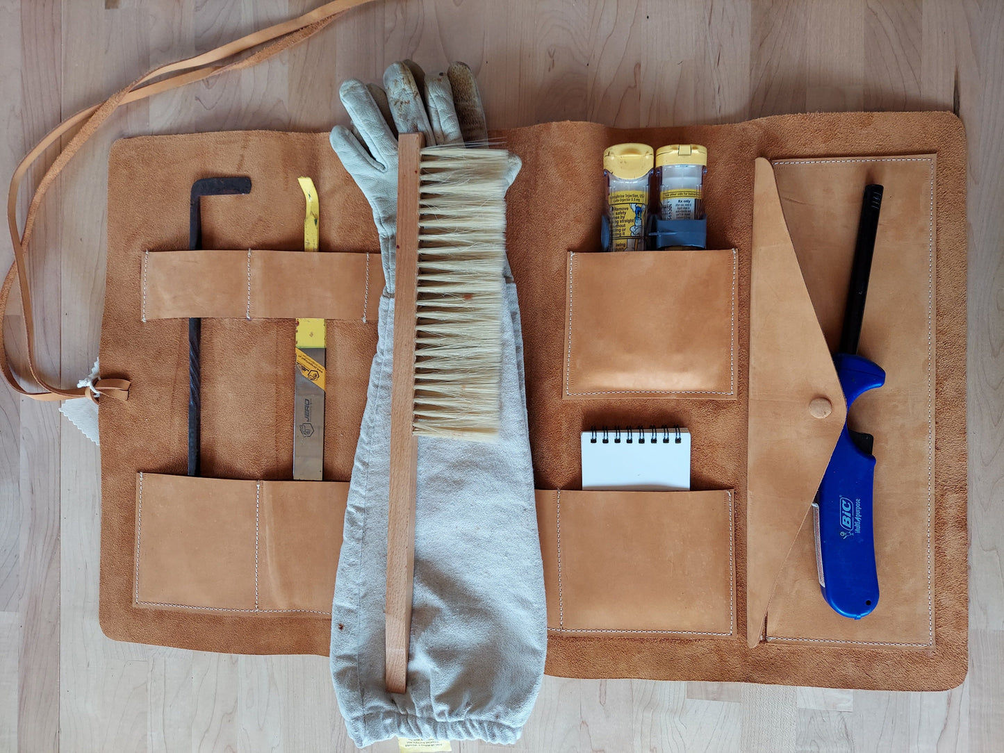 Handmade Kenyan Leather Tool Roll