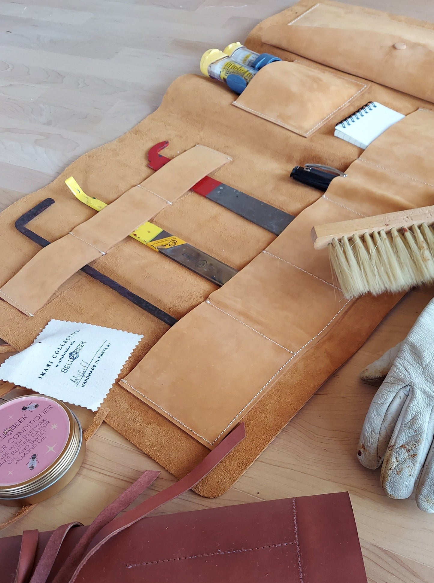 Handmade Kenyan Leather Tool Roll