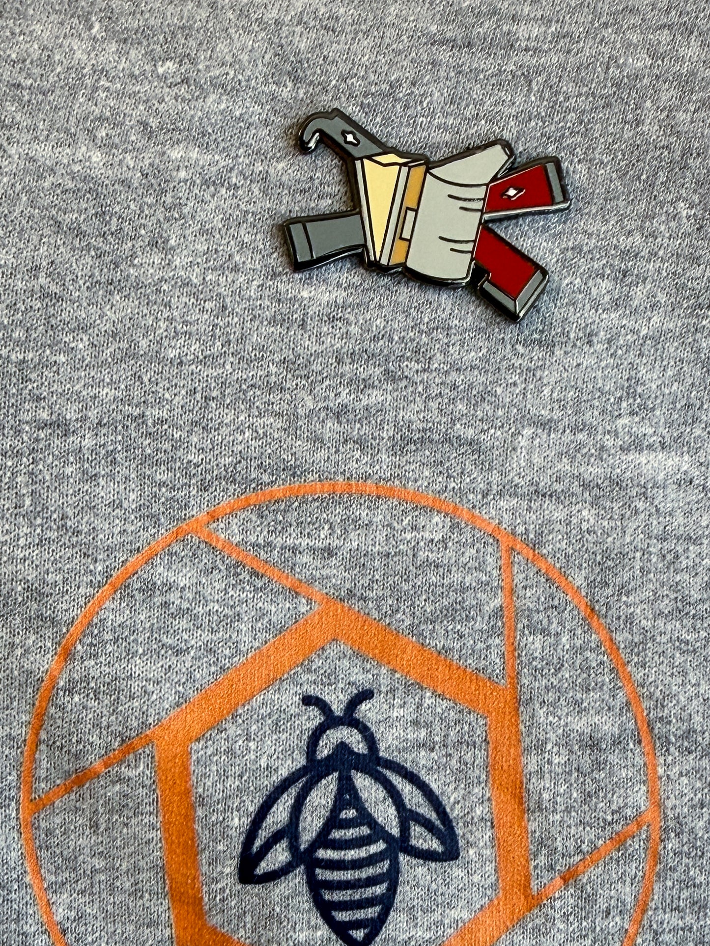 Smoker and Hive Tools enamel pin